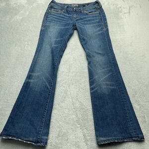 Affliction Jade Black Premium Bootcut Leg Jeans Women 26 Blue Denim Embellished